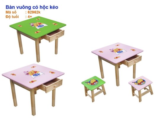 bàn ghế trẻ em bàn vuông