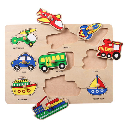 đồ chơi gỗ bộ nhận hình các phương tiện giao thông