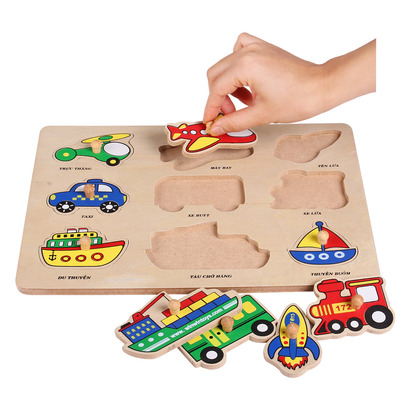 đồ chơi gỗ bộ nhận hình các phương tiện giao thông