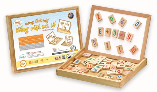 đồ chơi gỗ hộp bảng chữ cái tiếng việt và số