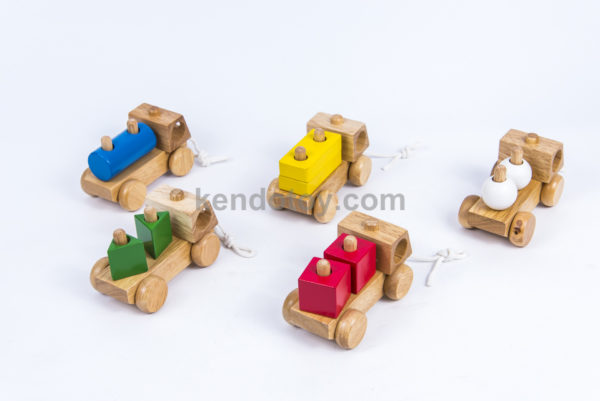 đồ chơi gỗ 5 xe chở khối