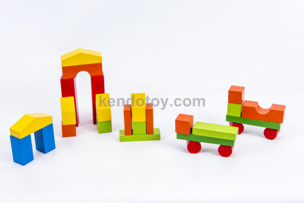 đồ chơi gỗ block xây nhà cho bé