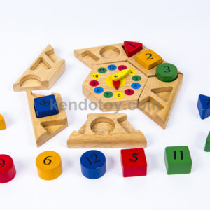 đồ chơi trẻ em bằng gỗ đồng hồ lục giác