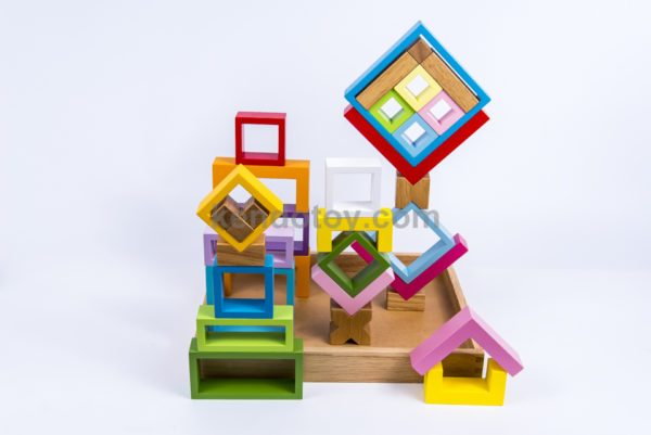 đồ chơi gỗ khung xếp hình đa sắc