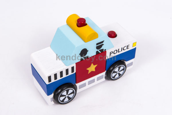 đồ chơi gỗ lắp ráp xe cảnh sát