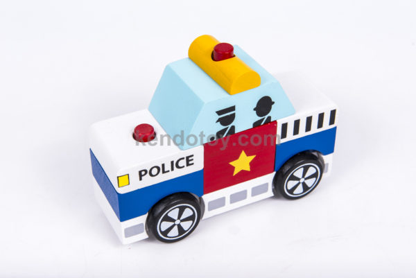 đồ chơi gỗ lắp ráp xe cảnh sát