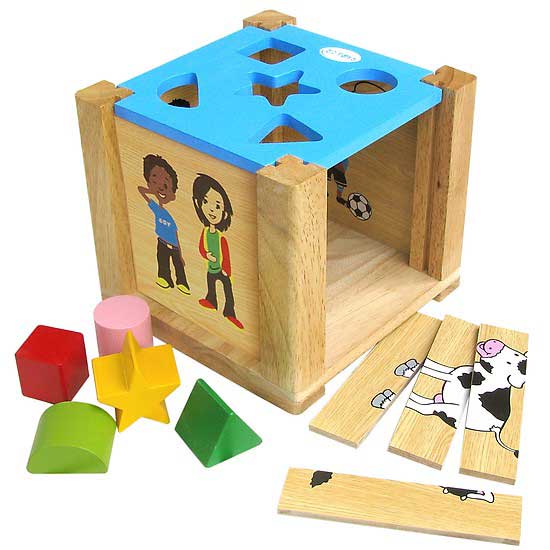 Hộp xếp hình thả khối đồ chơi bằng gỗ