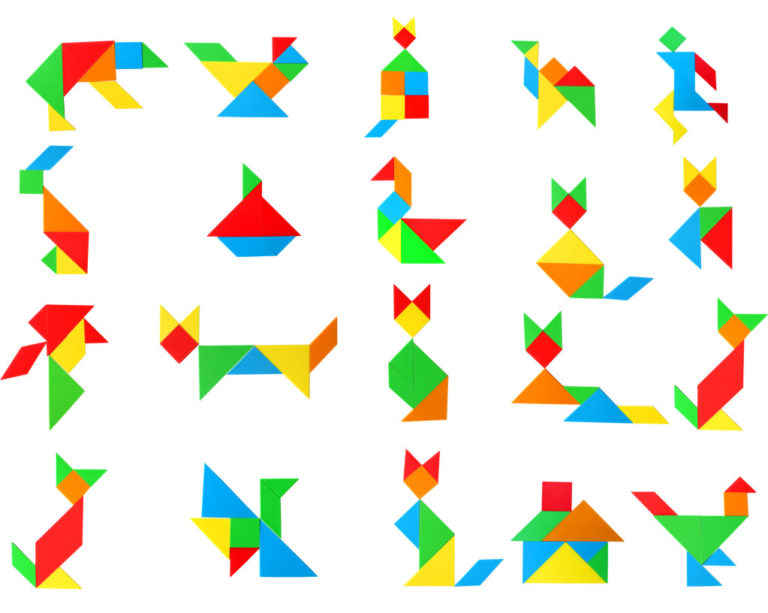 Trò chơi Tangram | Đồ chơi trí uẩn màu | Đồ chơi gỗ KENDOTOY