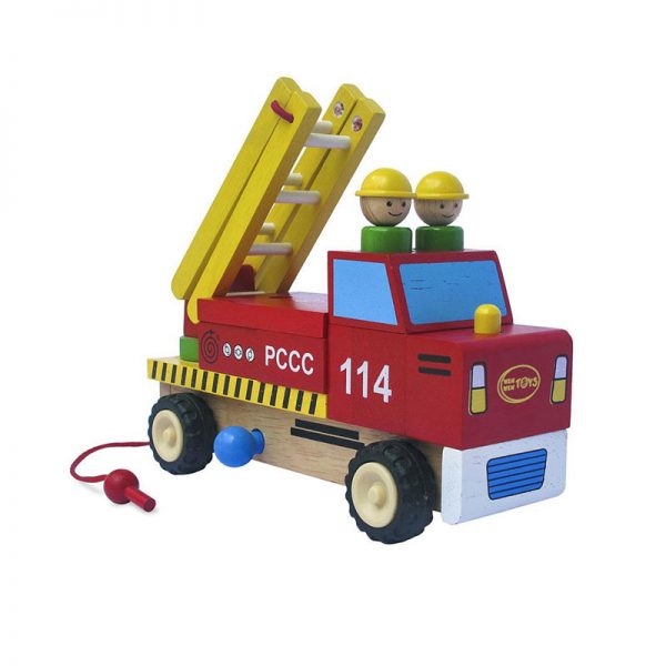 Xe thang cứu hỏa lắp ráp đồ chơi gỗ
