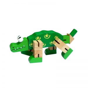 Cá sấu luồn thun đồ chơi gỗ