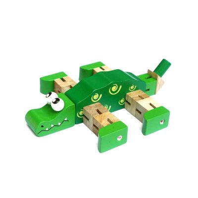 Cá sấu luồn thun đồ chơi gỗ