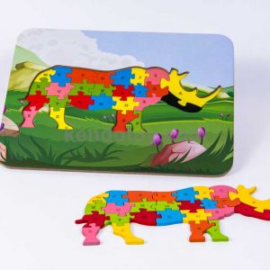 Puzzle tê giác ghép hình gỗ