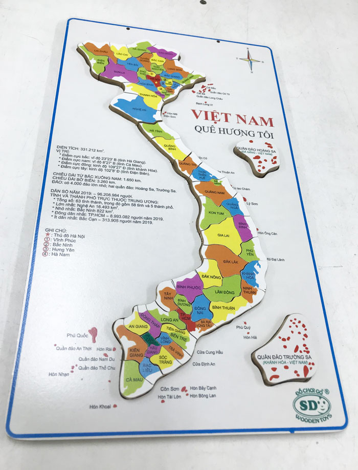 Bản Đồ Việt Nam Bằng Gỗ Ghép Mảnh | Đồ Chơi Giáo Dục