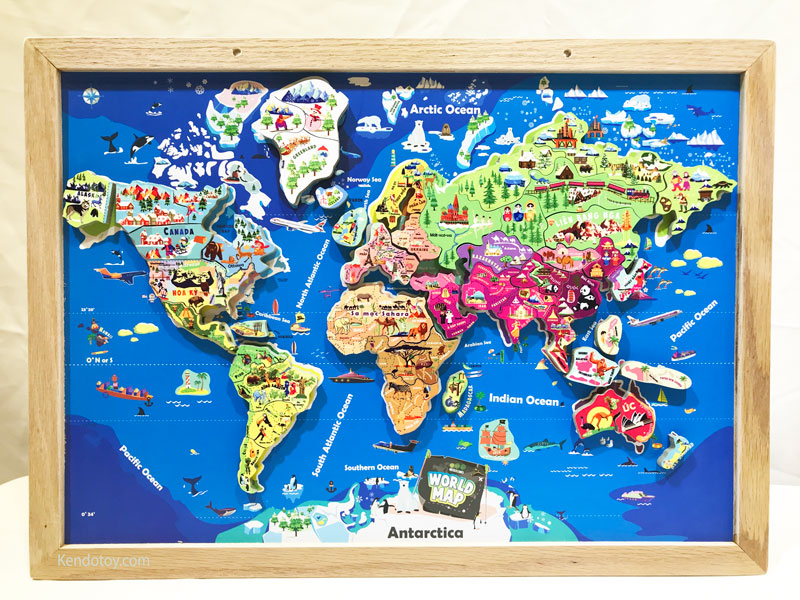 Tranh Ghép Bản Đồ Thế Giới Lắp Ráp Bằng Gỗ | Wooden World Map Puzzle