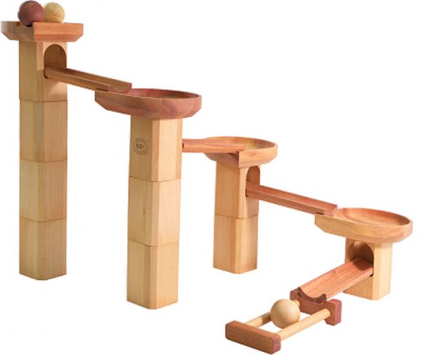 Đồ chơi xếp hình tháp trượt bi lăn bằng gỗ