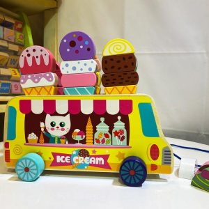 xe kem đồ chơi gỗ