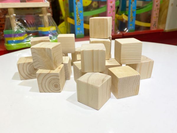 Khối gỗ lập phương 3cm, khối vuông xếp chồng và làm đồ thủ công DIY