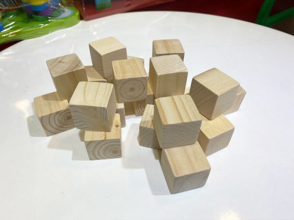 Khối gỗ lập phương 3cm, khối vuông xếp chồng và làm đồ thủ công DIY